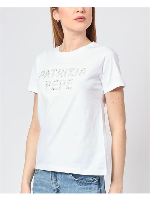 T-shirt donna Patrizia Pepe con logo a paillettes PATRIZIA PEPE | 2M4426-J277W103